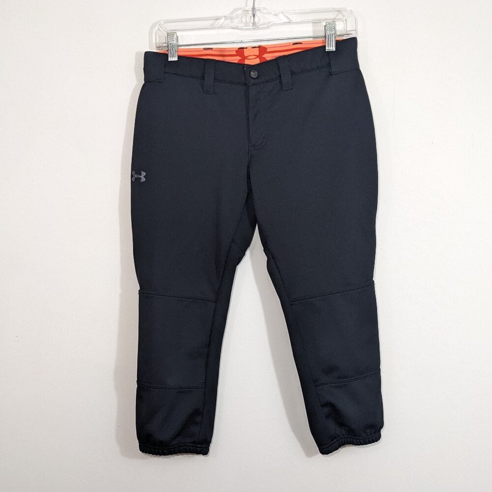 Under Armour Women's Softball Baseball Crop Pants Style 1242352 Black Sz Small
